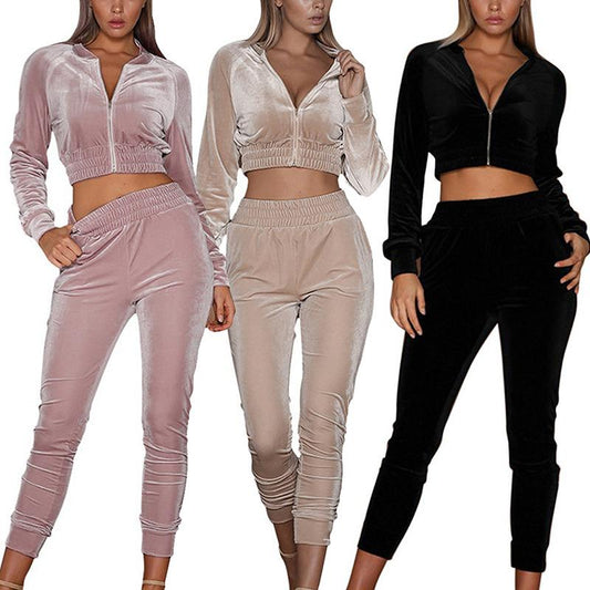 High-Fashion Velour Tracksuit